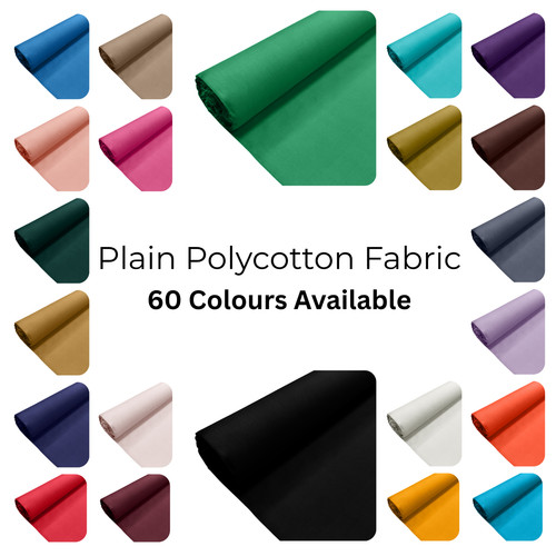 Plain polycotton fabric dress - plain,