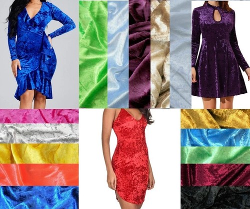 Premium crushed velvet fabric - crushed,