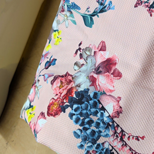 Polyester floral fabric - floral, blush