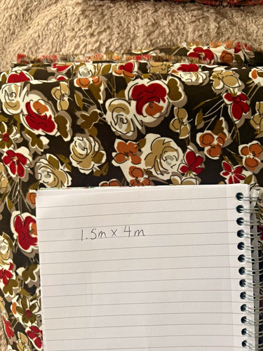 Brown red cream floral - brown/red/cream,