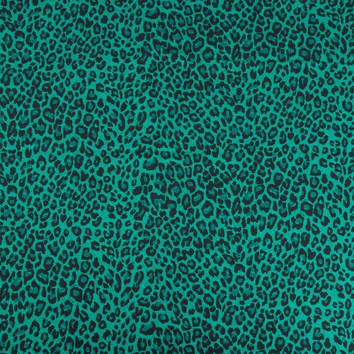 Green leopard print stretch - print,