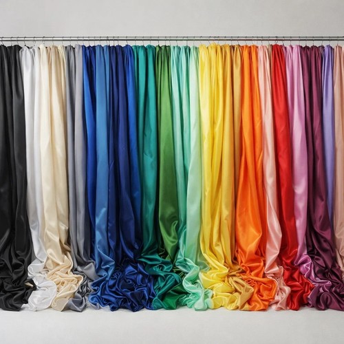 Silky satin fabric plain - silky,