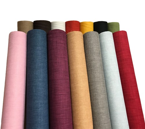 Plain soft linen look fabric - soft,