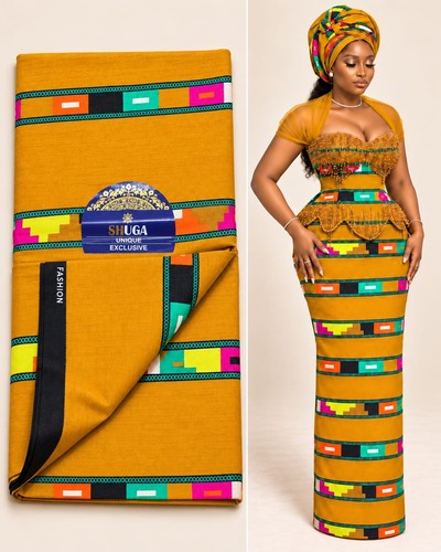Shuga mustard yellow ankara - mustard,