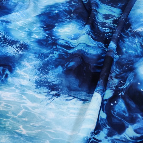Blue ocean wave - blue, fabric