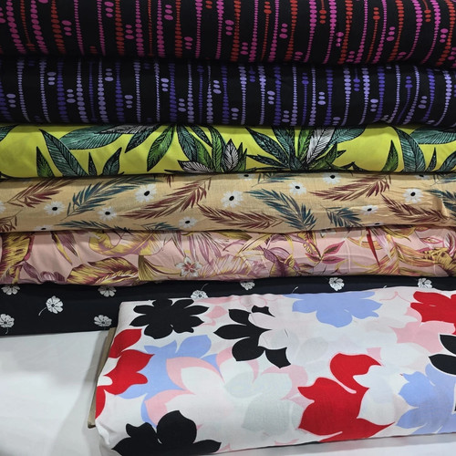 Floral viscose challis fabric - floral,