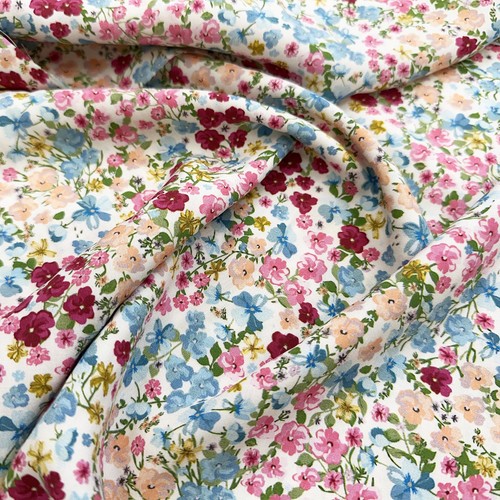 Viscose fabric pink blue - viscose,