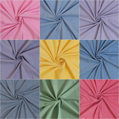 Gingham polycotton fabric - gingham,