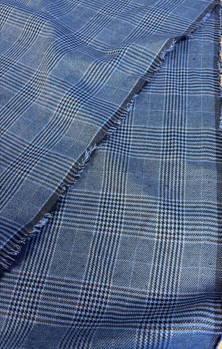 Metres teal blue check plaid - 3,