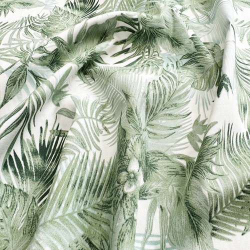 Cotton fabric green tropical - -,
