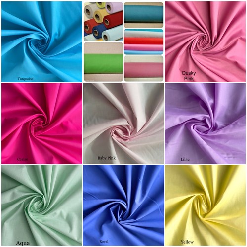 Plain coloured polycotton - coloured,