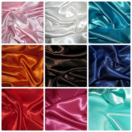 Satin silky fabric plain dress - silky,