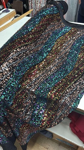 Coloured sequin velvet fabric - velvet,